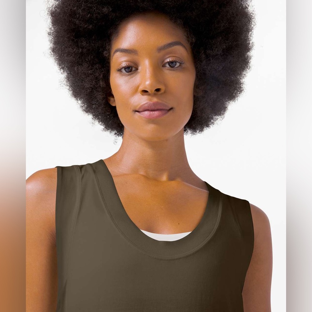 Lululemon Athletica Dark Olive Green All Yours Tank Maxi Dress size XS EUC - Picture 5 of 12